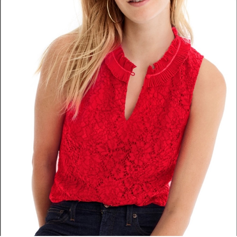 J Crew lace top cream + red bundle for Teresa